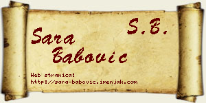 Sara Babović vizit kartica